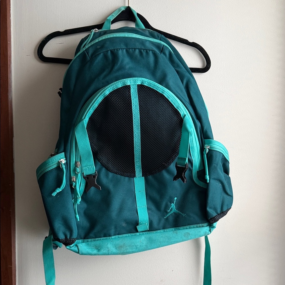 Teal and Turquoise Air Jordan Backpack